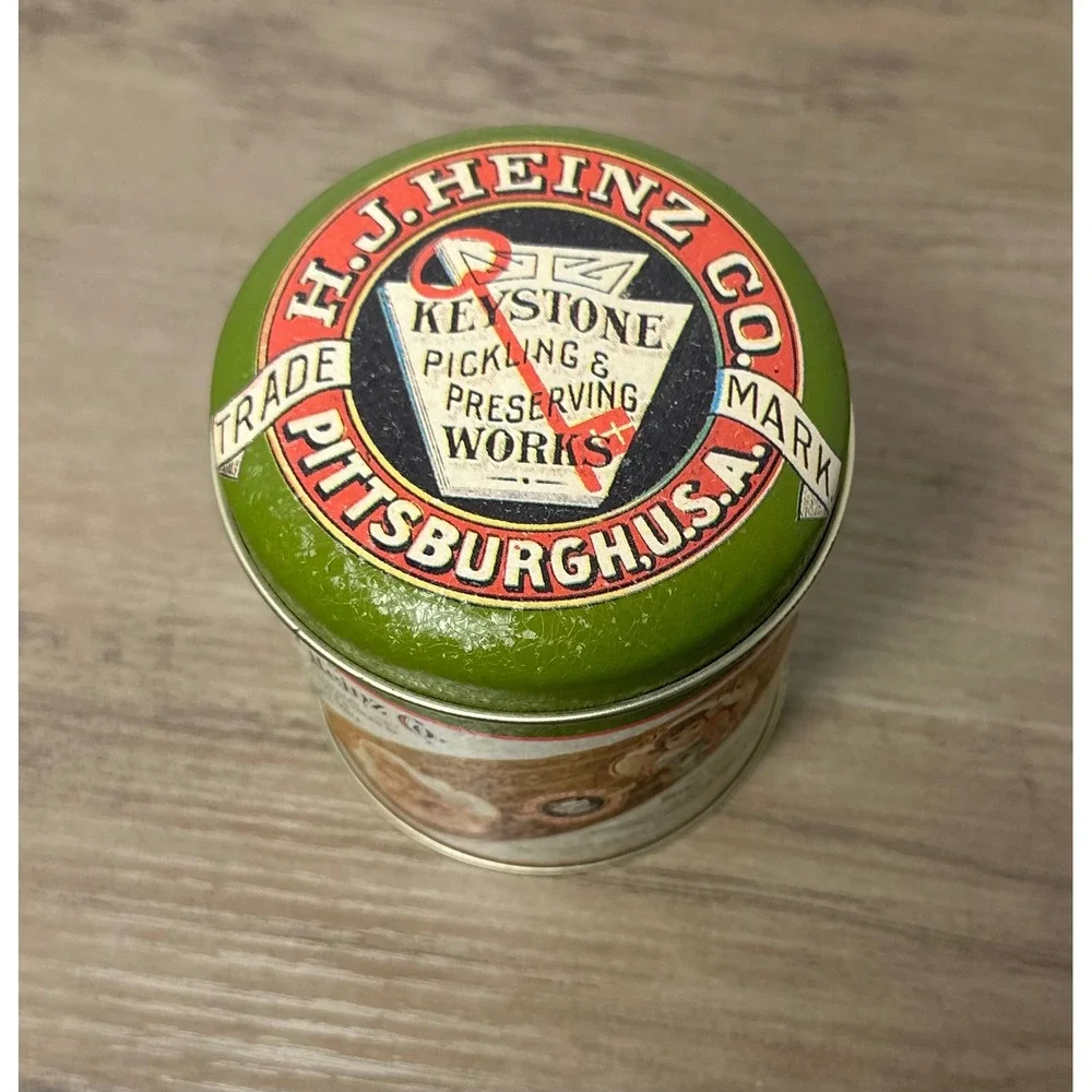 Vintage 1992 H J Heinz Co‎ Keystone Pickling Works Tin Container Pittsburgh USA